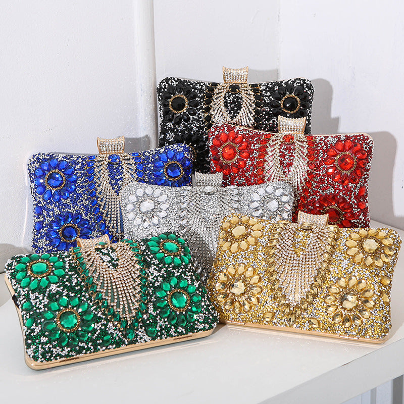 2024 Oem Crossbody Shoulder Ladies Custom Logo Women'S Diamond Encrusted Women'S Vintage Dinner Hand Matching Dress Evening Bag