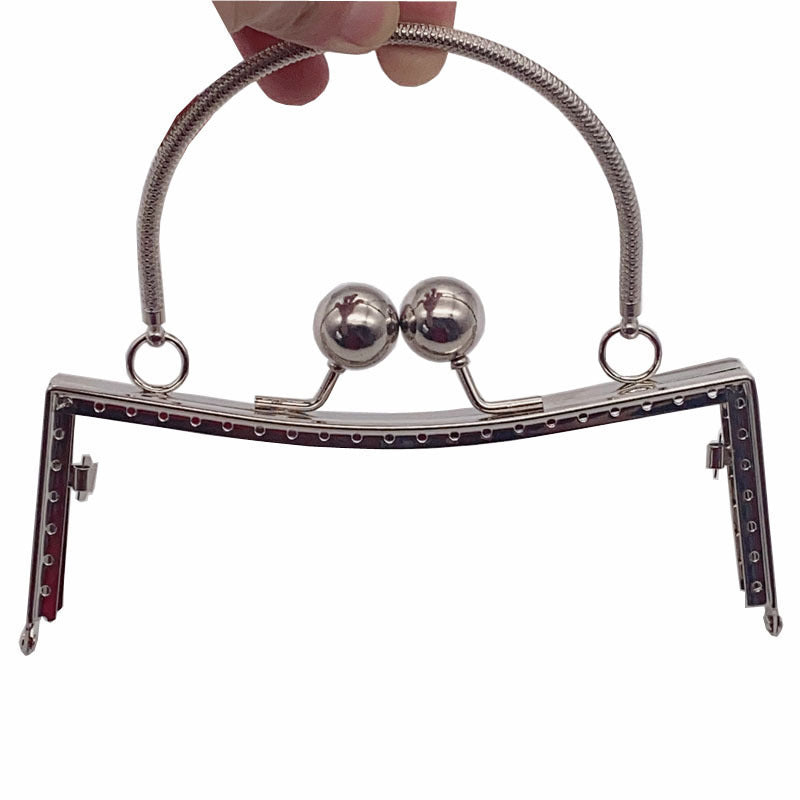 Color Antique Copper Ball Clasp Purse Frame Evening Clutch with Round Metal Handle-107