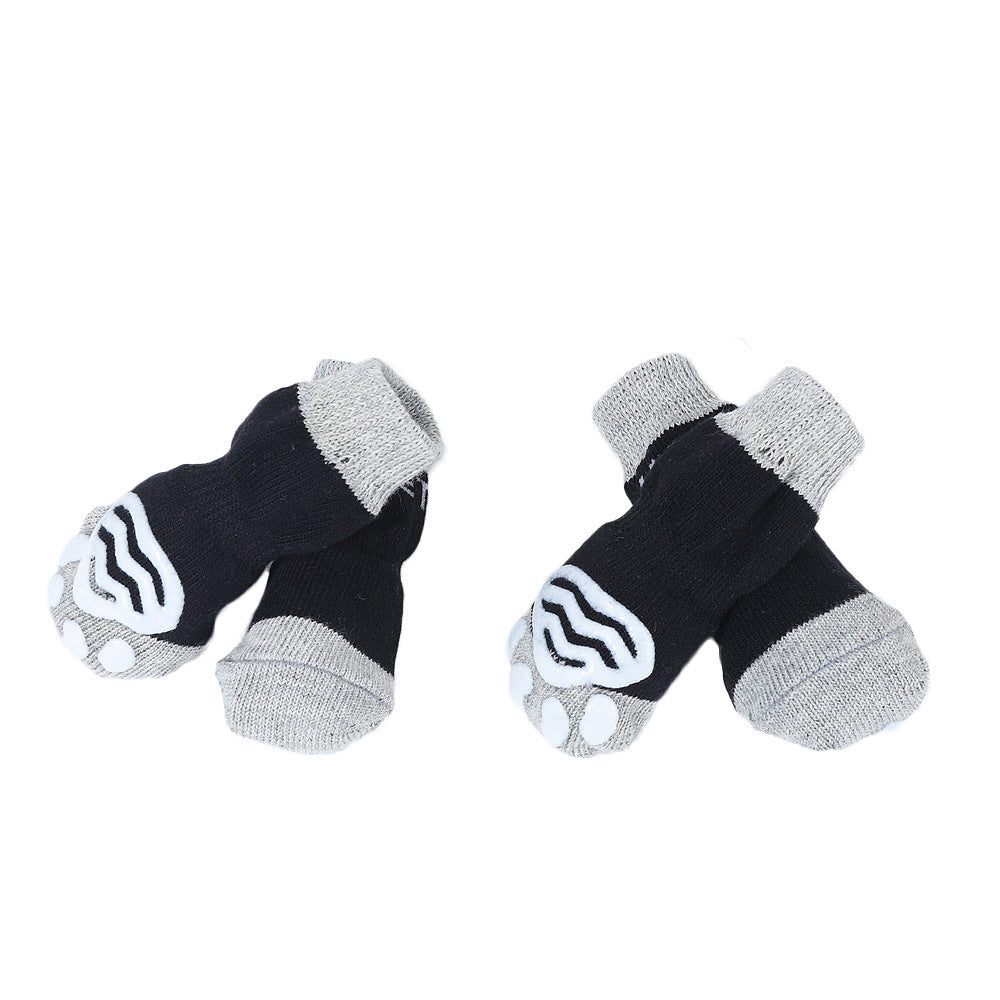 Soft Cotton Dog Sock Anti-Slip Paw Protection Pet Socks for Indoor Wear-35