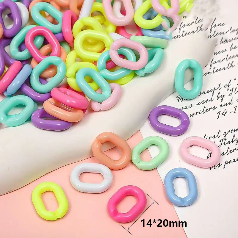 14*19mm Acrylic Colorful U-shaped Opening Ring Macarons Plastic Can Be Assembled Chain Backpack Chain DIY Earring Accessories-7
