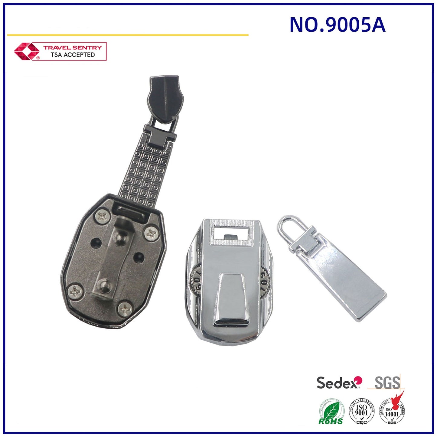 Customizable Exquisite Backpack Zipper Lock Security Metal 2-Digit Combination Zipper Lock-7