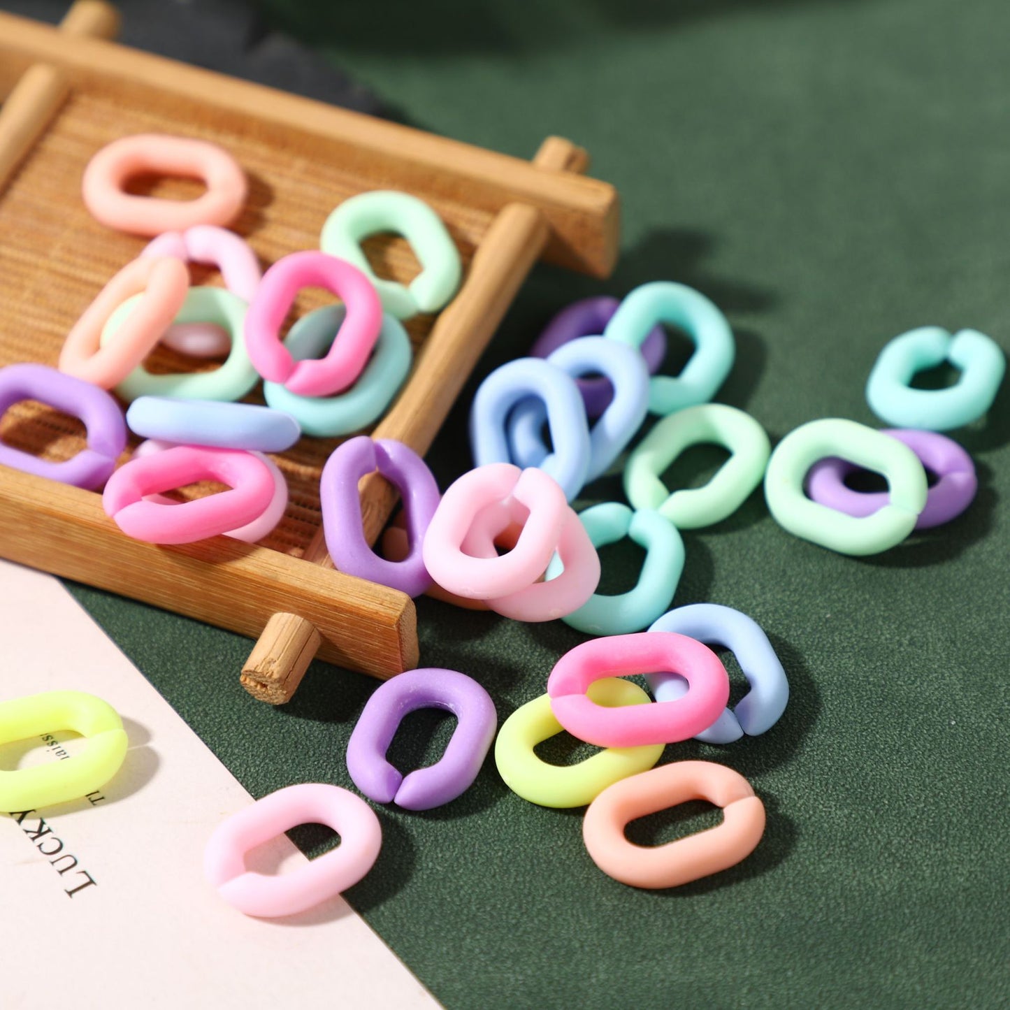 14*19mm Acrylic Colorful U-shaped Opening Ring Macarons Plastic Can Be Assembled Chain Backpack Chain DIY Earring Accessories-7