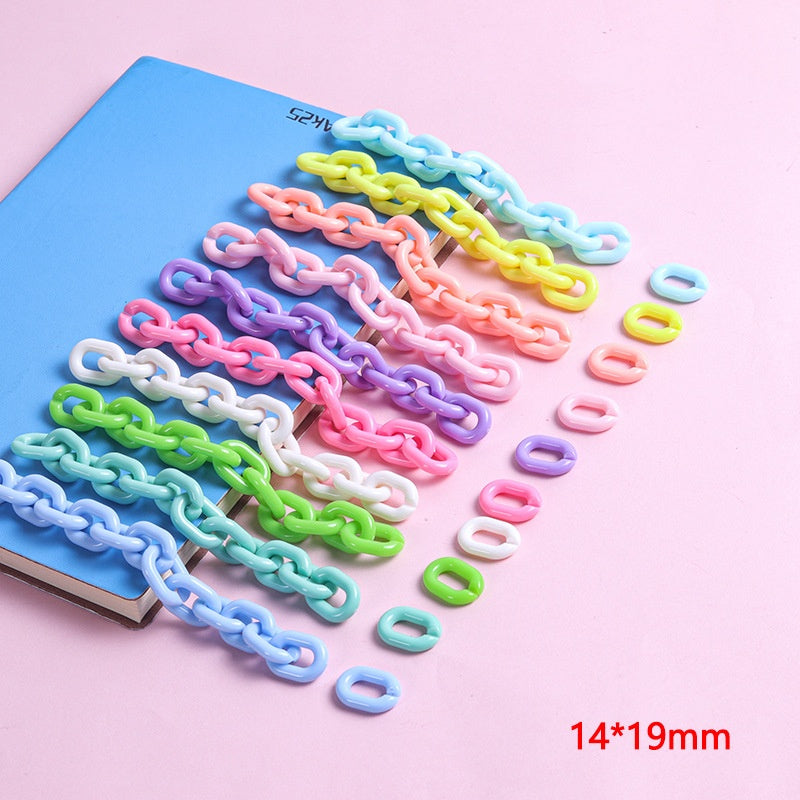 14*19mm Acrylic Colorful U-shaped Opening Ring Macarons Plastic Can Be Assembled Chain Backpack Chain DIY Earring Accessories-7