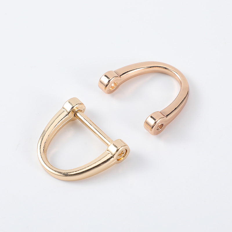 Metal Removable screw D Ring buckle Purse handbag Hardware d rings for handbags-7