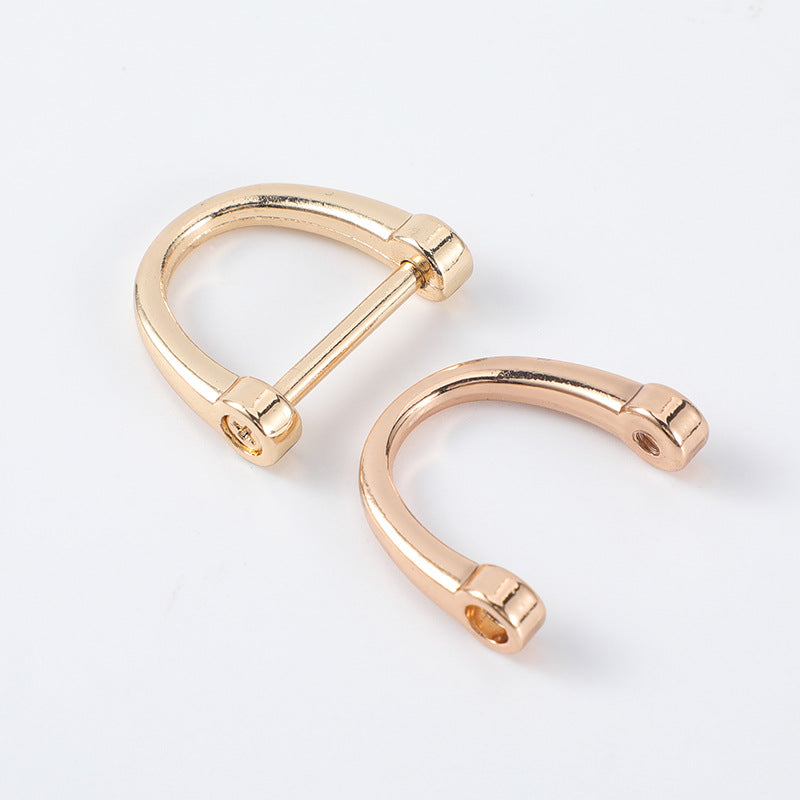 Metal Removable screw D Ring buckle Purse handbag Hardware d rings for handbags-7