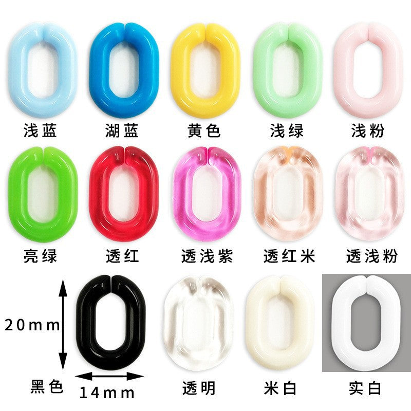 14*19mm Acrylic Colorful U-shaped Opening Ring Macarons Plastic Can Be Assembled Chain Backpack Chain DIY Earring Accessories-7