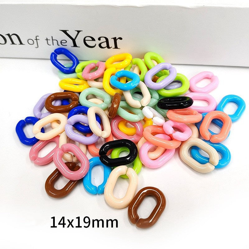 14*19mm Acrylic Colorful U-shaped Opening Ring Macarons Plastic Can Be Assembled Chain Backpack Chain DIY Earring Accessories-7