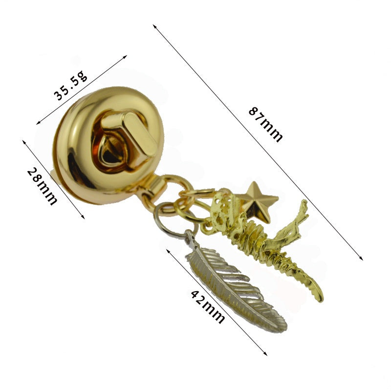 Fashionable Zinc Alloy Handbag Accessories DIY Dinosaur Decoration Crafts Bag Buckle Lock-70