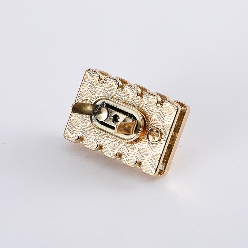 Professional Custom High Quality Light Gold Alloy Twist Push Locks Metal Handbag Turn Lock Hardware Bag Lock Accessories-70