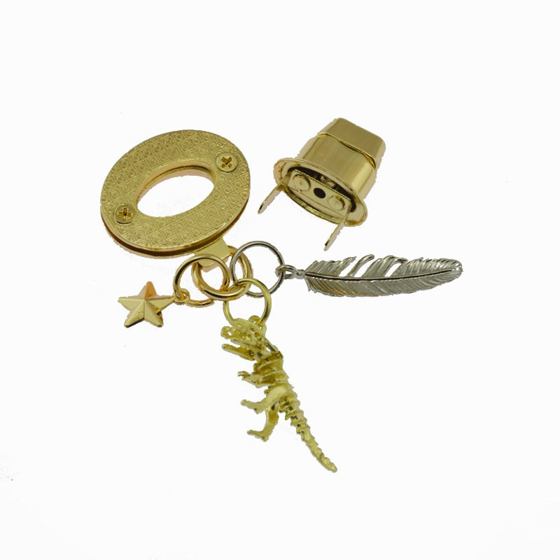 Fashionable Zinc Alloy Handbag Accessories DIY Dinosaur Decoration Crafts Bag Buckle Lock-70