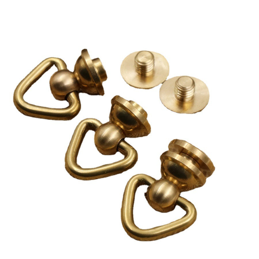custom solid brass sam browne stud rivets button with D ring for leather crafts-71