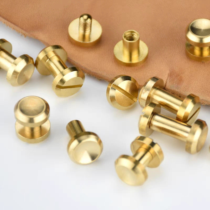 Solid brass repaire leather DIY brass screw stud rivet-72