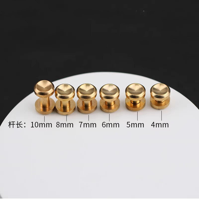 Solid brass repaire leather DIY brass screw stud rivet-72