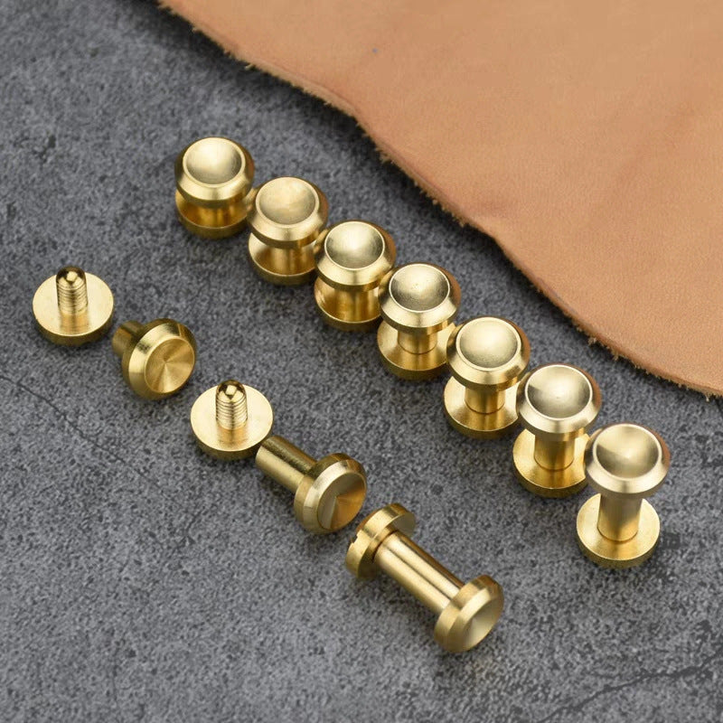 Solid brass repaire leather DIY brass screw stud rivet-72