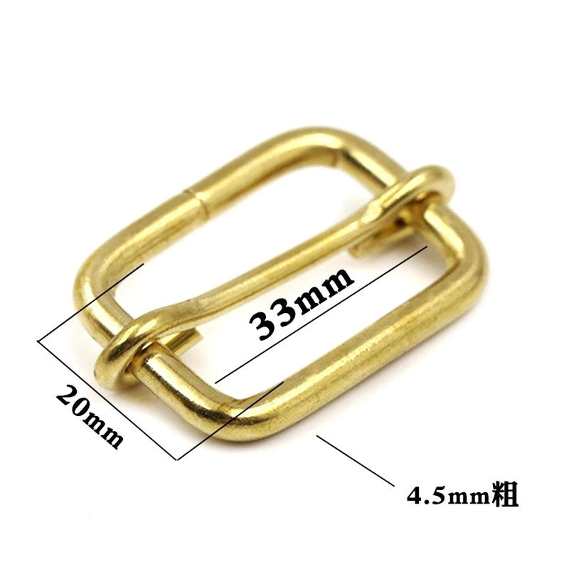 China solid brass tri glide buckle with adjustable pin square tri slider buckle for backpacks straps-73