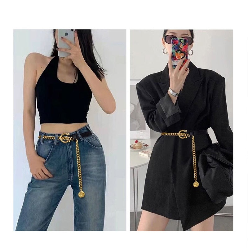 Popular Cowhide Ladies Waist Chain Belt Belts For Women Lady Fashion Leather Belt-8