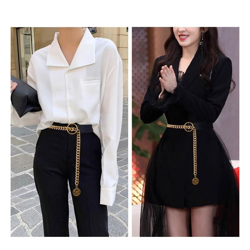 Popular Cowhide Ladies Waist Chain Belt Belts For Women Lady Fashion Leather Belt-8