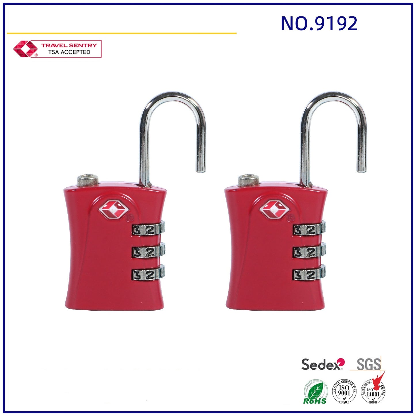 Economical Custom Durable Using 3 Digit Combination Lock Various Color Zinc Alloy TSA Lock-8