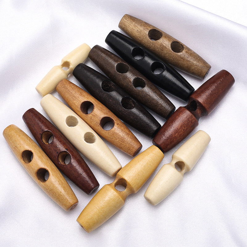 Wholesale Wooden Oval Shape Buttons Oval Wooden Coat Button with Two Holes-81