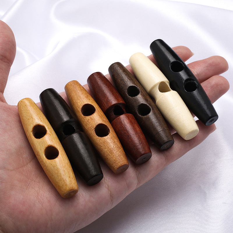 Wholesale Wooden Oval Shape Buttons Oval Wooden Coat Button with Two Holes-81