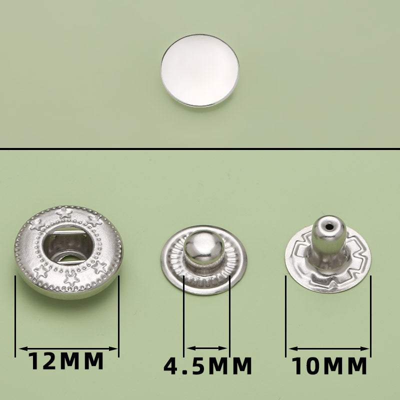 Custom Logo Metal Snap Button 4 Parts Snap Fastener Button for Clothing-82
