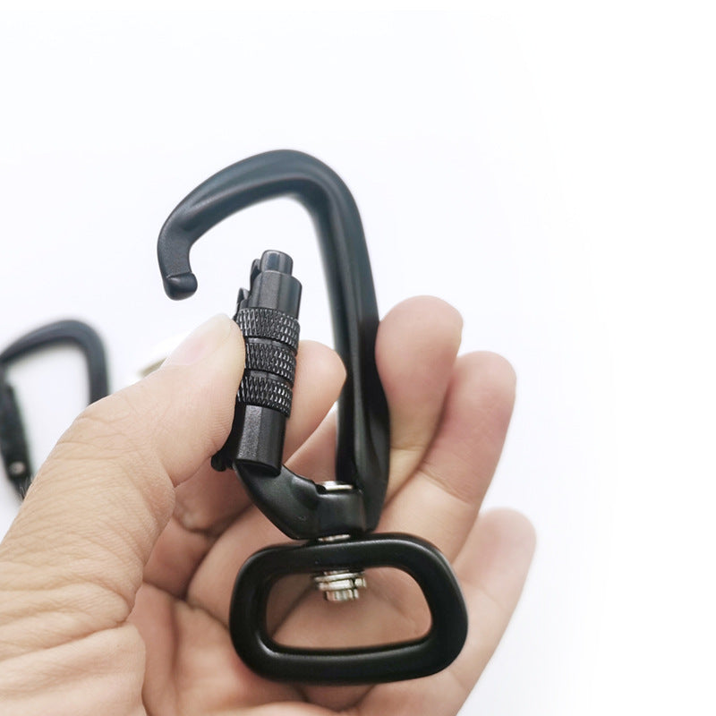 Aluminum screw locking swivel carabiner-82