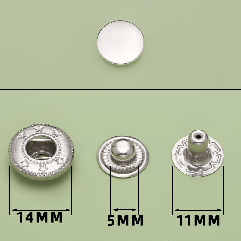 Custom Logo Metal Snap Button 4 Parts Snap Fastener Button for Clothing-82