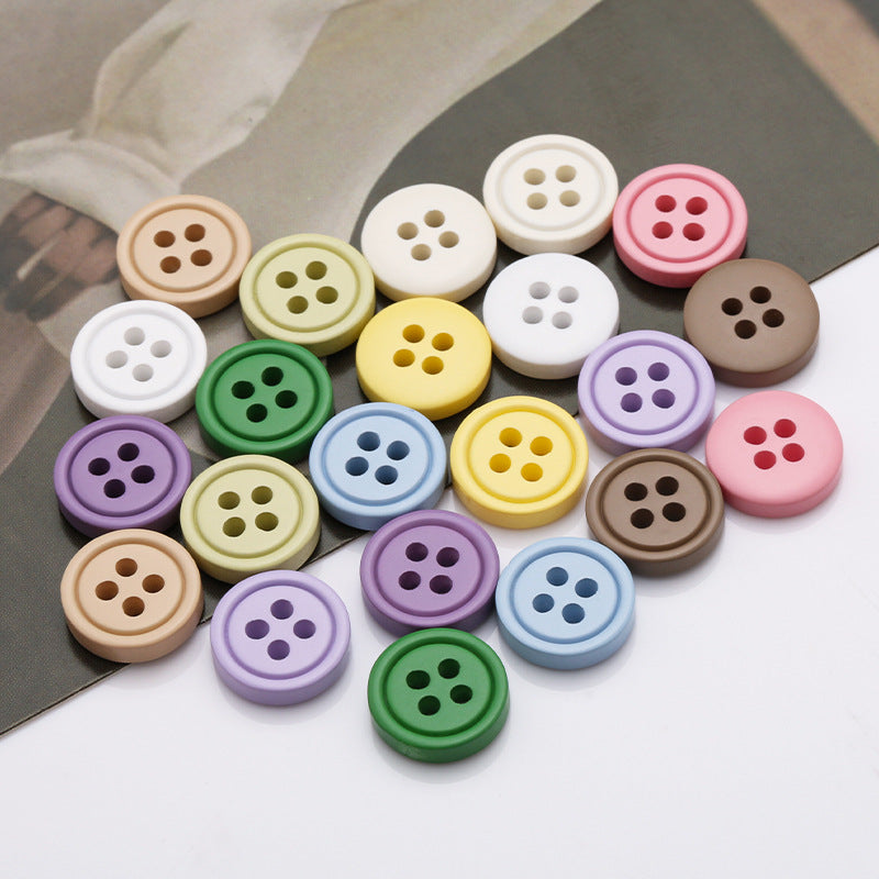 Wholesale Custom Buttons Candy Dyeing New 4 Holes Polyester Button Round Resin Buttons-83