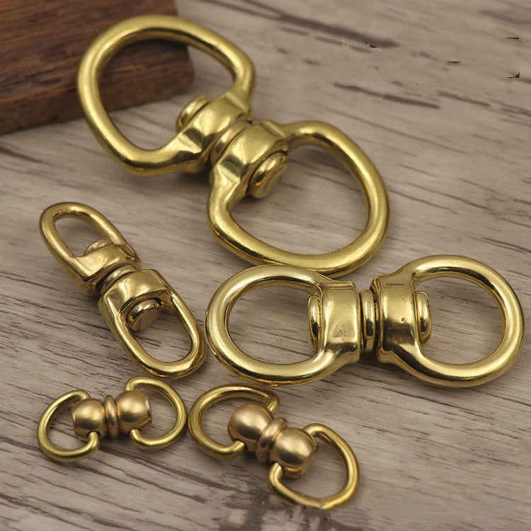 Solid Brass Swivel Eye Rotating Connector 8-shape for Keychain Wallet Round Circle Key Ring Metal Buckle 4 Sizes-85