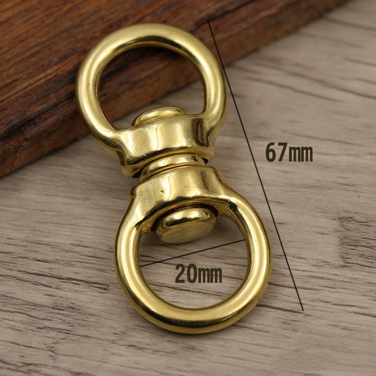 Solid Brass Swivel Eye Rotating Connector 8-shape for Keychain Wallet Round Circle Key Ring Metal Buckle 4 Sizes-85