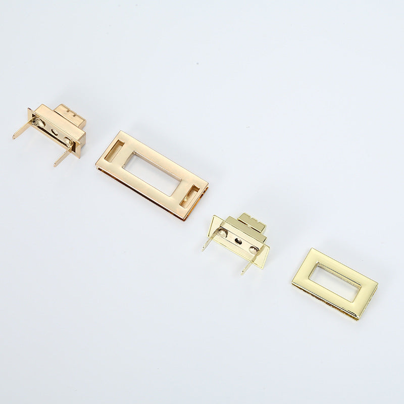 Wholesale Custom Handbag Accessories Purse Turn Lock Metal Gold Swivel Snap Rectangle Lock Decorative-85