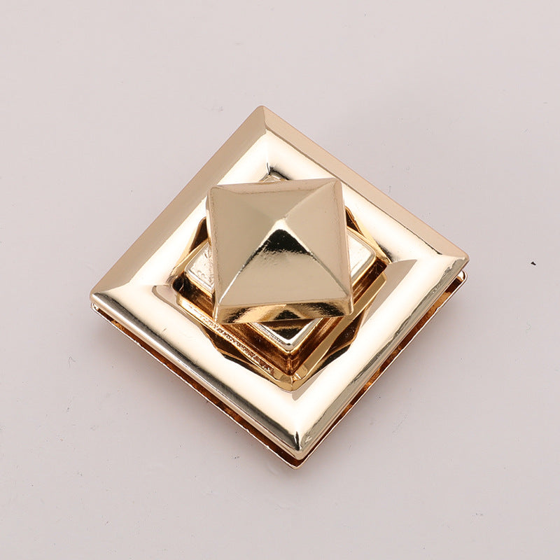 Handbag Swivel Turn Lock Metal Accessories 31mm Square Gold Purse Lock-87