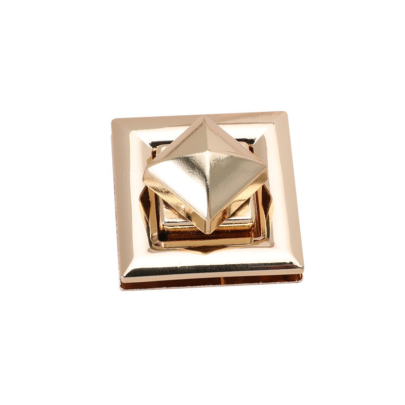 Handbag Swivel Turn Lock Metal Accessories 31mm Square Gold Purse Lock-87