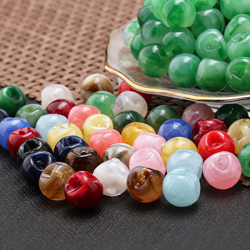 Cheongsam plate Chinese pearl offset hole jade round beads Tang costume Hanfu decorative button-88