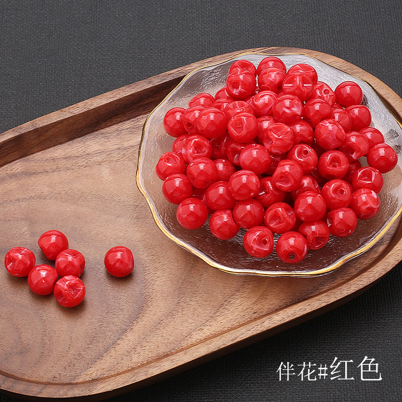 Cheongsam plate Chinese pearl offset hole jade round beads Tang costume Hanfu decorative button-88