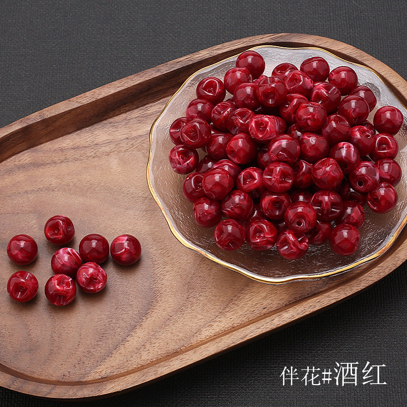 Cheongsam plate Chinese pearl offset hole jade round beads Tang costume Hanfu decorative button-88