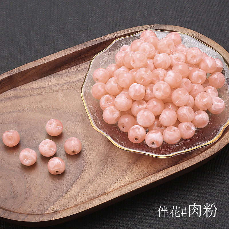 Cheongsam plate Chinese pearl offset hole jade round beads Tang costume Hanfu decorative button-88