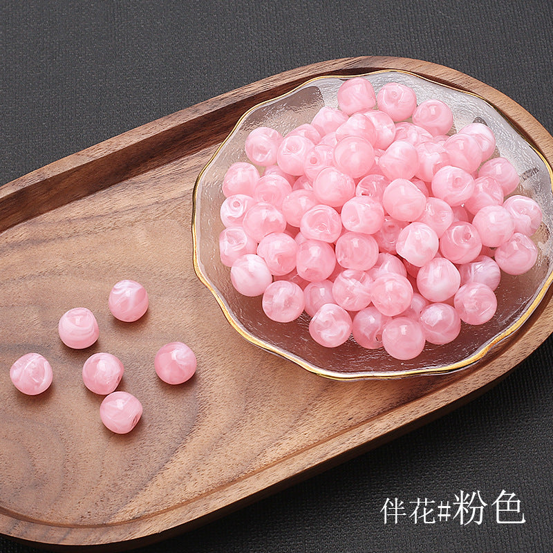Cheongsam plate Chinese pearl offset hole jade round beads Tang costume Hanfu decorative button-88