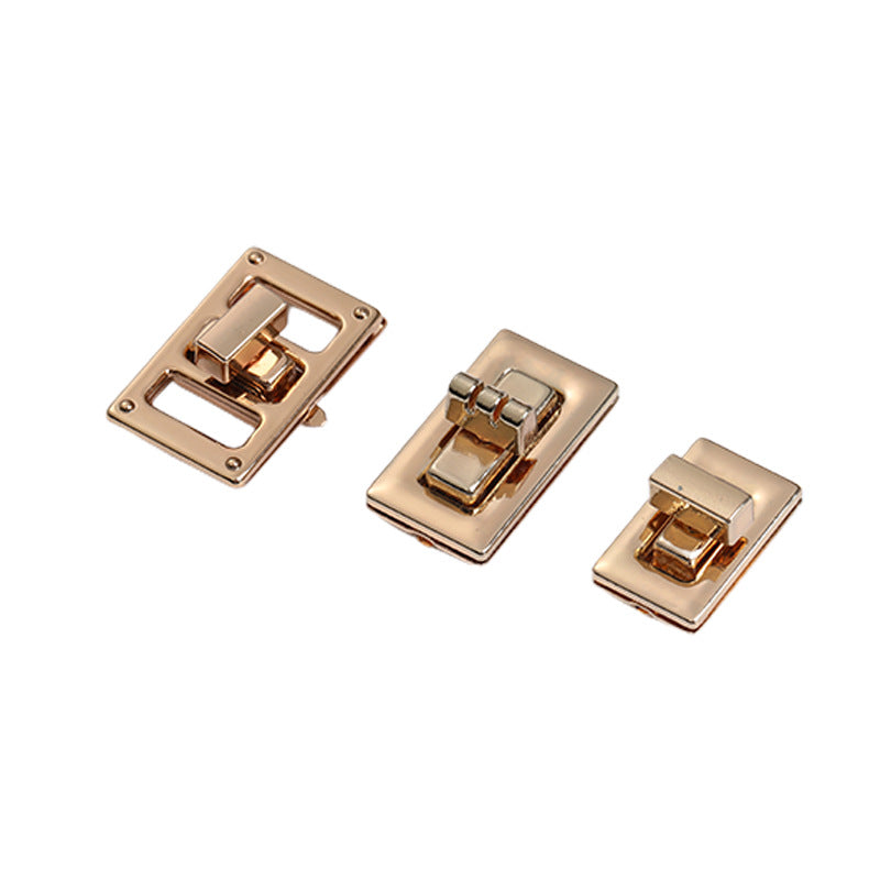 Handbag hardware small light gold metal square turn twist lock for purse-89