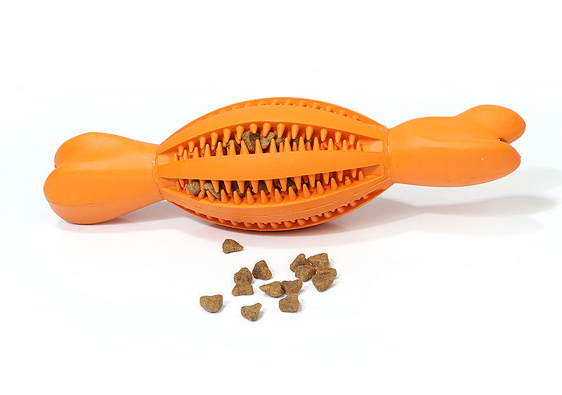 Hot Sale Pet Prodoct Indestructible Durable Chew Dental Natural Rubber Dog Toy Baseball and Rugby Ball With Snack Bone-68