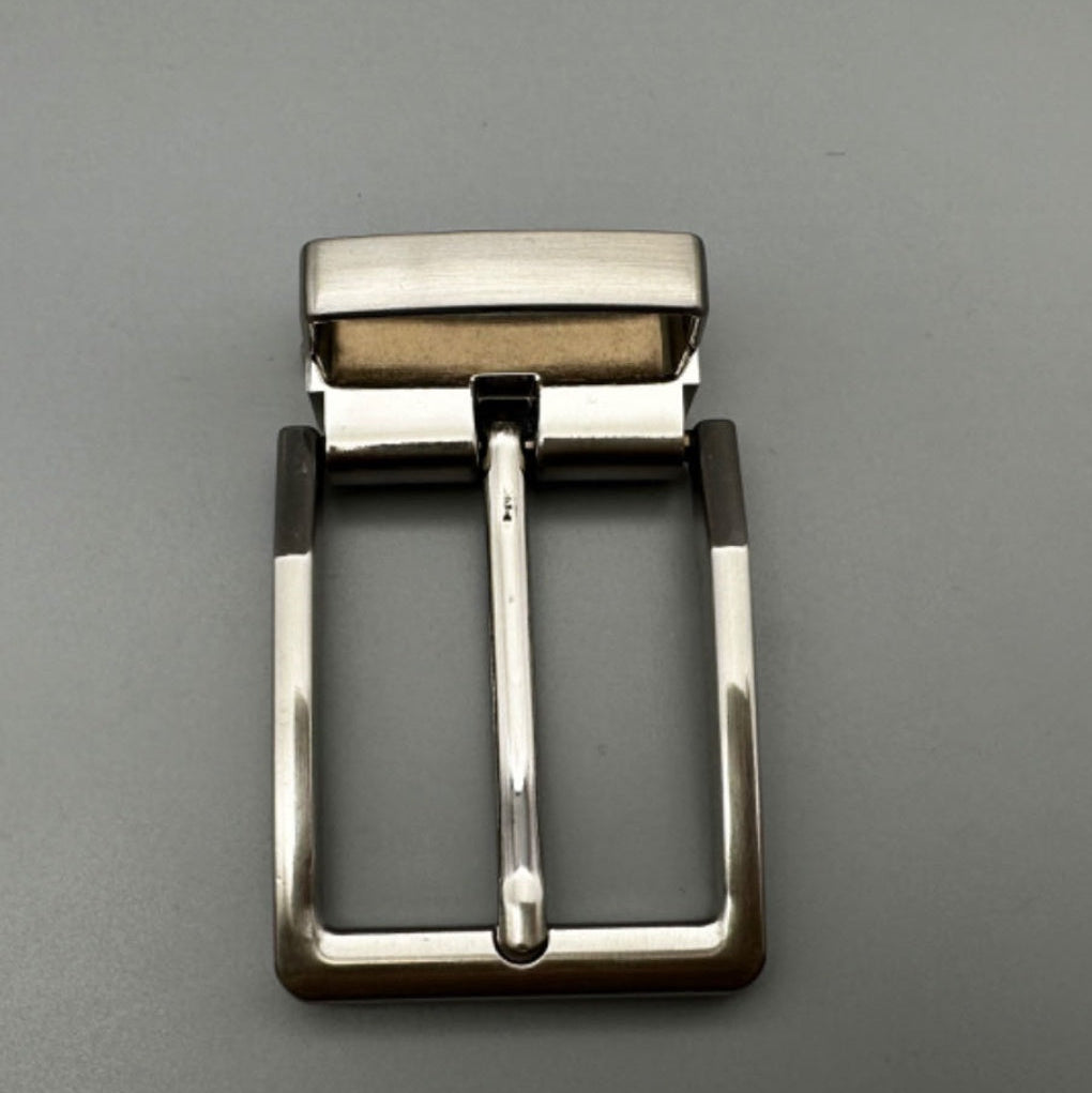 Zinc Alloy 35mm Custom Business Double Side Leather Men's Reversible Pin Belt Buckle-9