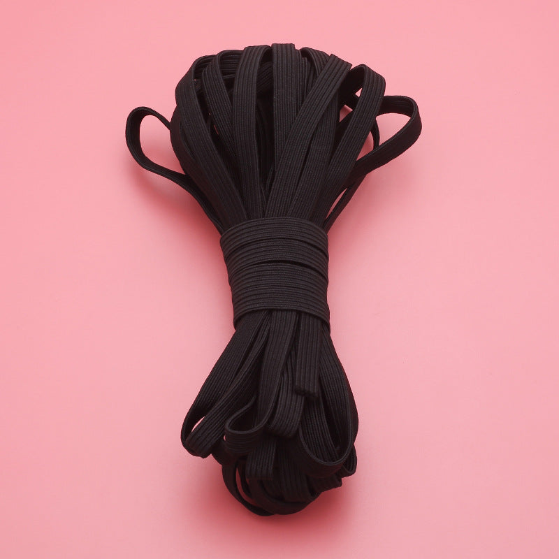 Wholesale 3mm 5mm 6mm Flat Elastic Band Stretchable Cord Trim Spandex String Pack in Spool Roll for Sewing Clothing -9