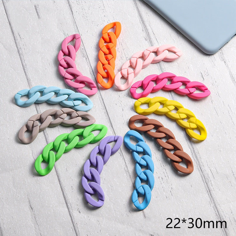 22mm*30mm Acrylic Multi Color Twisted Chain Links for Jewelry Making DIY Bracelet Necklace Earrings Accessories-9