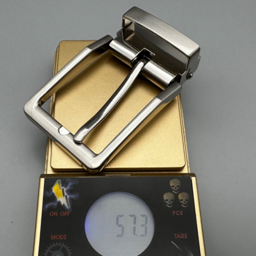 Zinc Alloy 35mm Custom Business Double Side Leather Men's Reversible Pin Belt Buckle-9