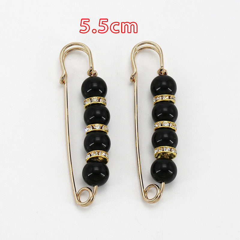 Fashion design luxury women jewelry gift silver Pearls safety brooch pin-90