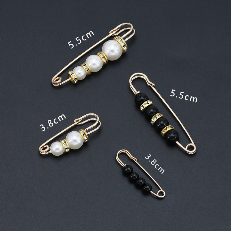 Fashion design luxury women jewelry gift silver Pearls safety brooch pin-90