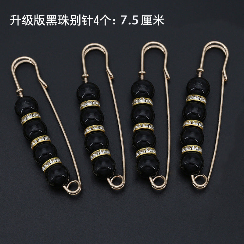 Fashion design luxury women jewelry gift silver Pearls safety brooch pin-90