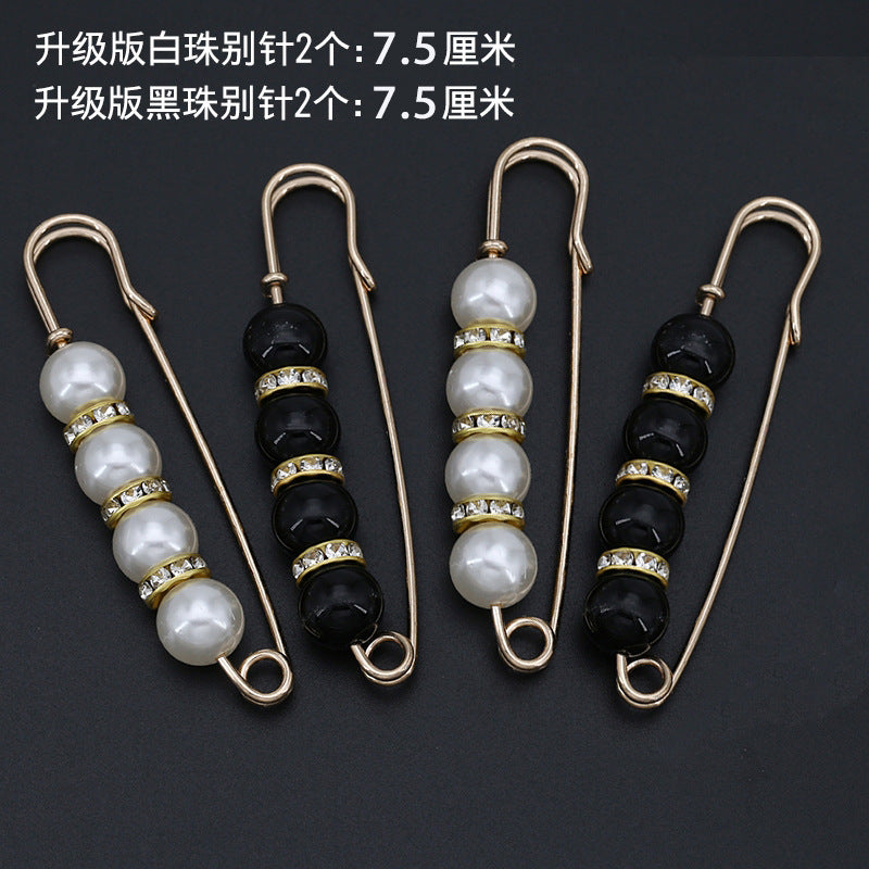 Fashion design luxury women jewelry gift silver Pearls safety brooch pin-90