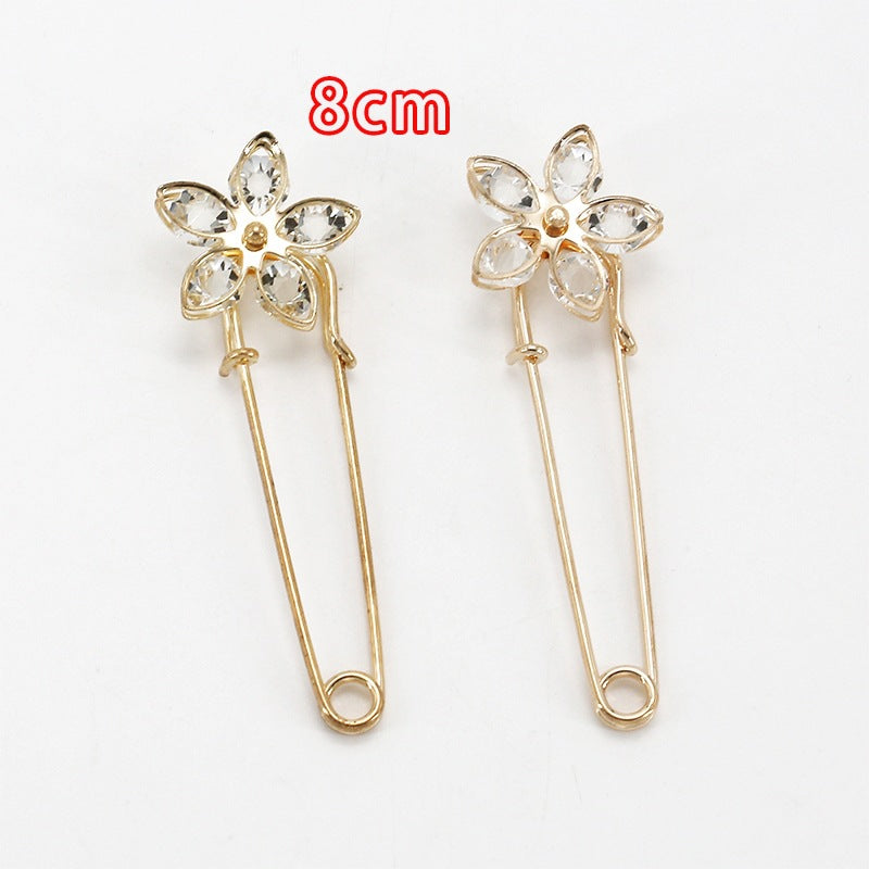 Fashion design luxury women jewelry gift silver Pearls safety brooch pin-90