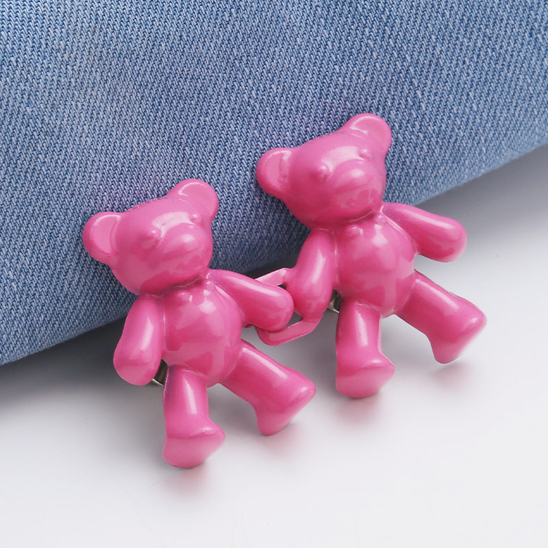 Wholesale Bear waist buckle, jeans waist buckle, detachable button, no nails, no seams, buckle waist buckle-95